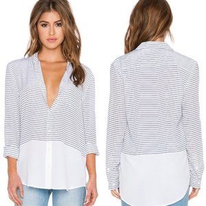Equipment • Reese Neat Stripe Silk Blouse || Small